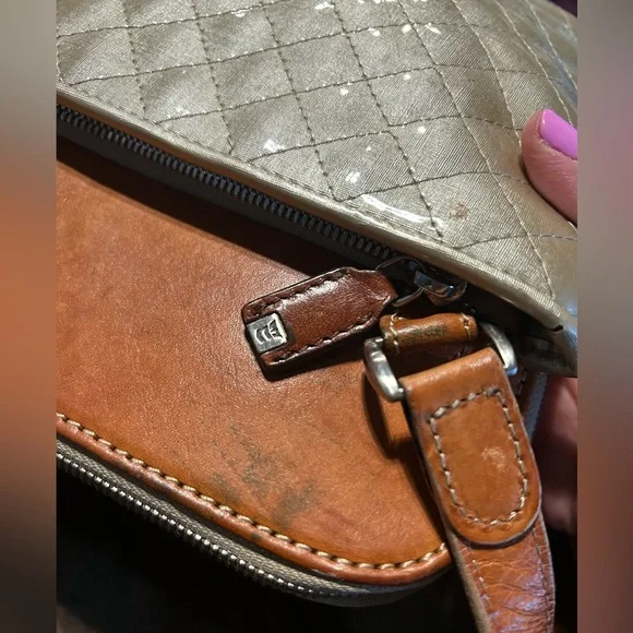 Consuela Candy Crush Quilted Metallic Champagne Slim Crossbody Bag Retired - Picture 13 of 16